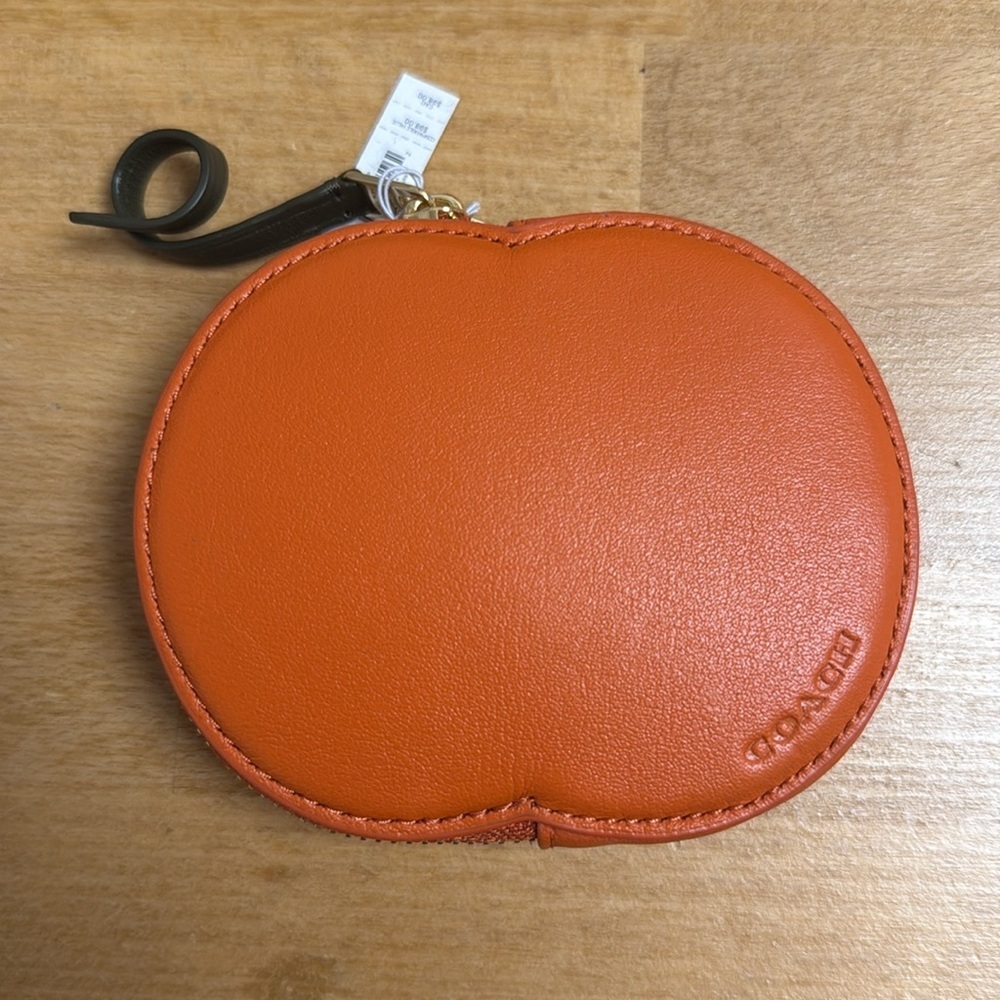 Coach pumpkin Jack o lantern zipper coin purse - Picture 3 of 6